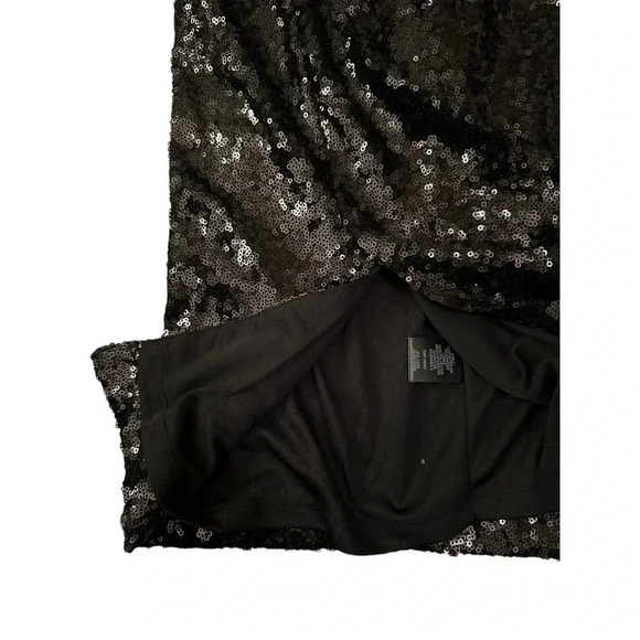 Torrid Women's Black Sequin Pull-on Holiday Pencil Midi Skirt Size 1 - Picture 8 of 8